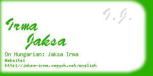 irma jaksa business card